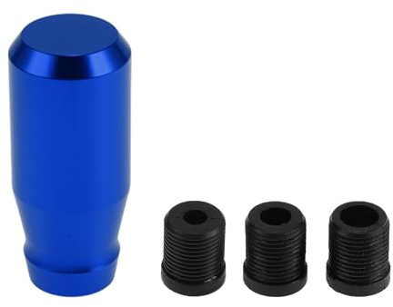INFINAUTO Car Shift Knob, 8cm Universal for Automatic and Manual Vehicle Gear Shifter Knob with 3 Adapter Aluminum Alloy Blue, 1 Set