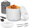 Herrfilk 100W Electric Lunch Box Food Heater, 1.2L Thermal Lunch Box with Insulated Lunch Bag, Spoon and Fork, Heated Lunchbox with 230V Home/Office &12V 24V Car/Truck Cables, Gifts for Dad, Driver
