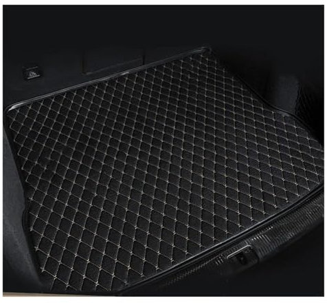 DZSDKHLFJ Kofferraummatte Für Q7 4L 5Seat 2006 Custom Car Kofferraummatte Cargo Liner Teppich Zubehör Innendekoration Kofferraum Aufbewahrungspad Kofferraum Schutzmatte(Black-Beige)