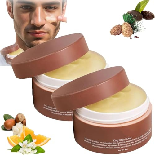 Crowned Skin Body Butter for Men,Crowned Skin Cologne Body Butter, Crowned Skin Organic Cologned Body Butter - Warm Scent,Natural Moisturize Organic Body Butter for Men (2 Pcs, 120g)