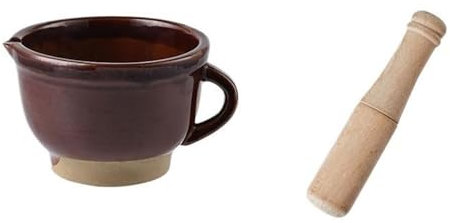 Mortaio con Pestello per Casa Tritacarne in terracotta ruvida Smerigliatrice for aglio martellante Ciotola for medicina martellante Ciotola for schiacciare l'aglio in ceramica for uso domestico Utensi