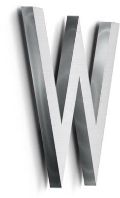 Numero di indirizzo in acciaio inox, numeri civici moderni in metallo per l'esterno, finitura resistente alle intemperie con rivestimento in argento spazzolato.