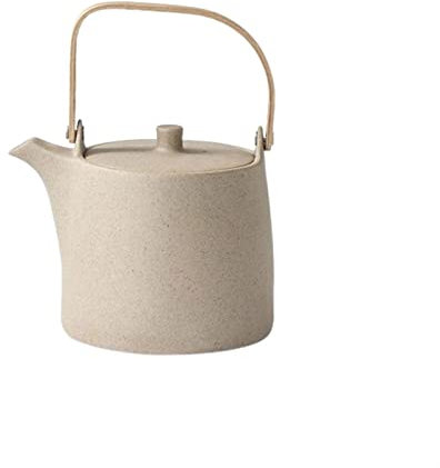 Teekanne, großer Retro-Teekocher, Schlichtes Design, Teeservice, Steinzeug, Keramik-Teekanne, Cooler Wasserkocher, Haushaltsgriff, Teekocher, 1 l Teekanne
