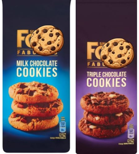 Cookies Bundle With Fox's Fabulous Milk Chocolate Cookie and Triple Chocolate Cookie 180 g (2 Mixed Pack) - By Oerich Gift