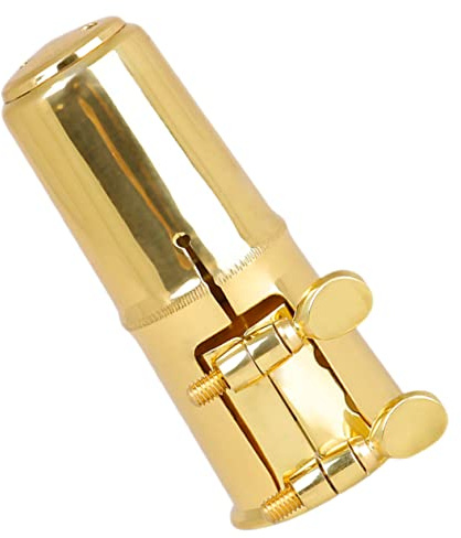 TOGEVAL Tapa de Ligadura de Alto para Saxofón, Abrazadera Clarinete Sib de Latón Dorado, Accesorios para Saxofón, Resistente y Precisa