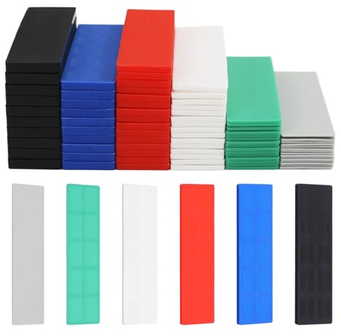 Lot de 80 cales d'espacement en plastique - 28 x 100 mm - Plaques de vitrage de 1 à 6 mm - En plastique - Cales de fenêtre (différentes couleurs)