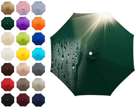 Sonnenschirm Ersatzbezug 6 Rippen/8 Rippen, Sonnenschirmbezug, Dicke und stark Marktschirm Ersatzabdeckung, 2.0/ 2.3/ 2.5/ 2.7/ 3.0/3.5/ 4 m (B,8 Rib/ 3 m)