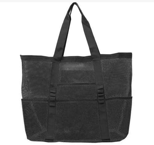NVOQILIN Bolsa de playa con rejillas, bolsa de arena para juguetes, bolsa de gran capacidad, bolsa hueca de vacaciones, bolsa de picnic para fitness, natación