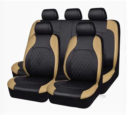 RONGESAEFS Sitzbezüge Auto für Dacia Duster Prestige, 9 Stück PU Leder Komplettset - Autositzbezüge Vordersitze, Wasserdichtes, Rutschfestes, Sitzbezüge & Sitzauflagen