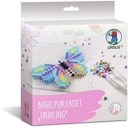 Ursus 3941 00 01 - Bügelperlen Set Frühling, 2000 Perlen, 5-10 Motive, DIY Bastelset zum Stecken, Perlenbilder kreativ gestalten & selber machen, Kreativspaß ab 3 Jahren