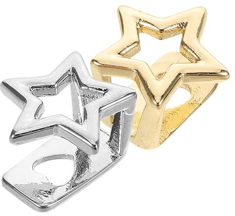 BESTonZON 2 Stück Stern Zahngrills aus Kupfer mit Komfortablem Sitz Leicht zu Reinigen Modischer Zahn Schmuck für Männer und Frauen Hip Hop Partys