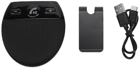 Cuifati Kit Mains Libres Bluetooth pour Voiture, Haut-Parleur sans Fil à Réduction de Bruit pour Voiture avec Clip de Visière, Kit de Haut-Parleur sans Fil avec Invite Vocale, Diffusion