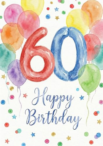 the lazy panda card company XXL 60 Geburtstagskarte A4 – Riesen Glückwunschkarte zum 60. Geburtstag – Große Karte zum Beschriften – Premium 300g/m² – Mit Umschlag – Made in Germany (60. Geburtstag)