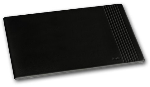 Läufer 37536 La Linea Mouse-Pad, 21x26 cm, naturgenarbtes Rindsleder, schwarz, Handgefertigt aus Echtleder in Deutschland, Mauspad aus Leder