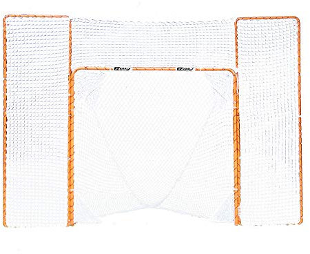 EZGoal Lacrosse Falttor mit Backstop und Zielscheiben, Orange