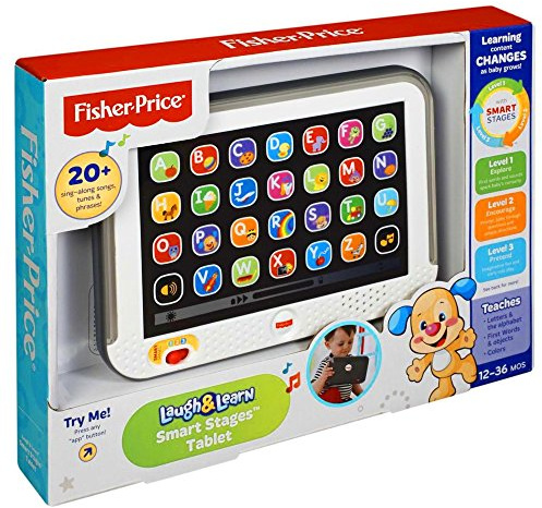 Fisher-Price Lernspaß, Lernspielzeug für Kleinkinder, Smart Stages Tablet Computer-Attrappe mit Musik und Leuchtfunktion für Kinder ab 1 Jahr, Version: Polnisch, DHN29