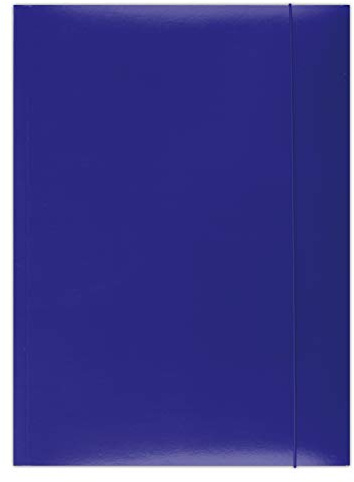 OFFICE PRODUCTS 21191131-01 Mappe mit Gummiband Karton, A4, Grammatur 300 g/m², 3 Klappen, blau