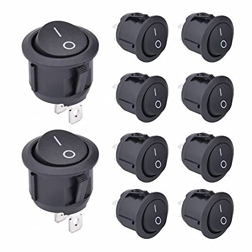 APIELE 10 interruttori a levetta, 2 posizioni on-off con SPST 2 pin, interruttore a bilanciere 250 V, 6 A, per case, industriali, fai da te KCD1-5-101