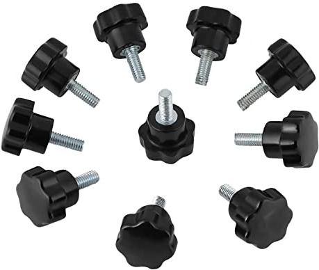 MOUMOUTEN 10 Stück M5 x 16mm Sterngriffschraube Rändelschraube Kunststoff | Schraubgriff Rundkopfschraube Klemmknöpfe in Sternform für Werkzeugmaschine