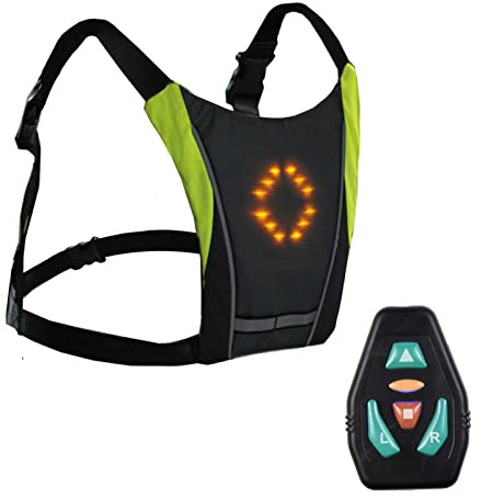Yunsa Gilet Clignotant LED, Équipement de Course réfléchissant, Équipement de sécurité pour la Marche, lumières de Jogging avec télécommande pour l'équitation, Le Camping, la randonnée, l'escalade