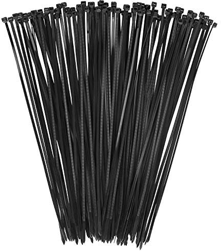 Cable Ties Black, 100 Pack Zip Ties 12 inch Long, 300mm x 3.6mm 40lbs Tensile Strength with UV Resistant, Nylon Plastic Self Locking Large Heavy Duty Cable Wrap for Tidy Wires Home Workshop and Garden