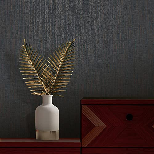 RASCH (U.K) Limited Amara Linen Wallpaper - Modern Wallpaper for Living Room, Bedroom, Fireplace - Decorative Luxury Wall Paper with Realistic Textile Thread Effect & Subtle Gold Glimmer (Navy)