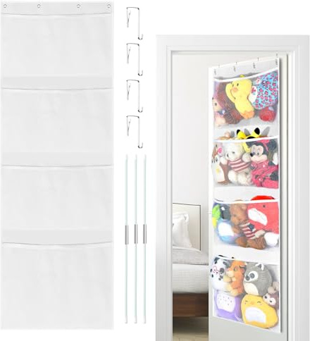Over Door Storage Teddy Hammock Toy Storage Net Soft Toy Hammock For Stuffed Animals Door Hanging Storage Organiser Stuffed Animal Storage Over The Door Organiser For Bedroom Bathroom Nursery Kid Room