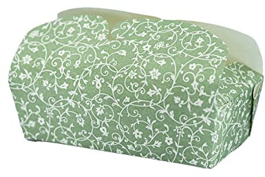 Demmler Baking Box to go Classico Jade - 4 Stück - Backform mit integriertem Deckel - 16 x 8 x 12 cm - Einweg-Kastenform aus stabilem Ofenkarton - Backfest bis 200 °C - Made in Germany