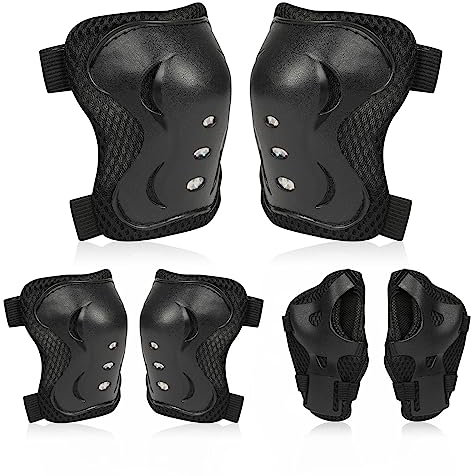 Flintronic Protezione Kit per Bambini 3-12Anni, Protezioni Set per Bambini, Sicurezza Set per Ciclismo, Regolabile Ginocchiere Set di Gomitiere per Sci Skateboard Pattinaggio Monopattino Sport Estermi