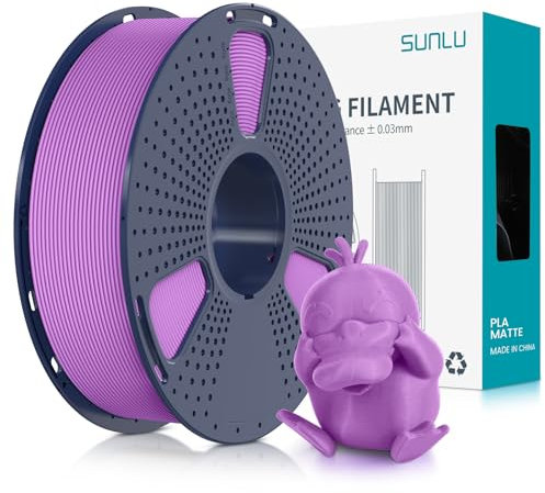 SUNLU Matte PLA Filament 1.75mm, 3D Drucker Filament mit Matter Oberfläche, Neatly Wound Filament, Einfach zu Bedienen, 1kg(2.2lbs) Spule PLA Filament für FDM 3D Drucker, Matte Lila