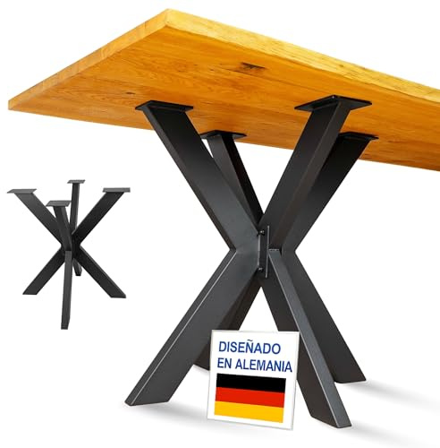 NEXT LEVEL - Tischbeine Metall Schwarz | 71x71x74cm, Profil 80x40mm, Metallisch, für Holz und Glas, Kompatibel mit Tischbreiten 70, 80, 90 und 100cm - PM-022