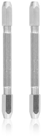 Lwuey Mini Handbohrer, Innesenkant Kreuz Doppelkopf Bohrer, 2stk Silber