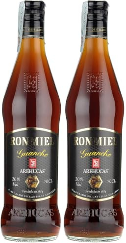 Guanche Arehucas Ron Miel 20º, 70cl (Paquete de 2)