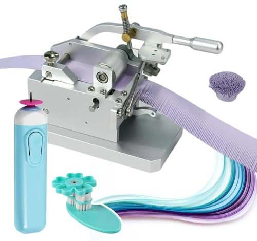 ZJGFCB Manuelle Quilling-Fringer-Maschine mit DIY-Roller-Quilting-Werkzeugen und Papier-Quilling-Stift, 3D-Bunte handgefertigte DIY-Papier-Blumenrolle mit Fransen, 0,3–4 mm Breite verstellbar