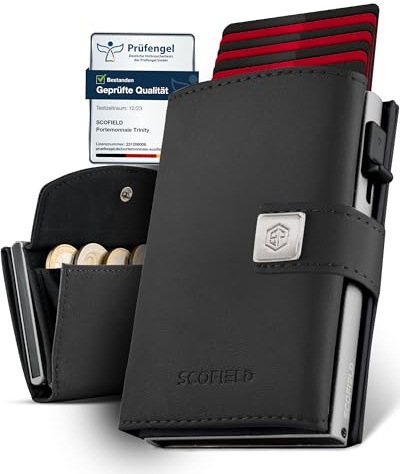 SF SCOFIELD Geldbörse Herren | Portmonee Herren für 11-12 Karten | Geldbeutel RFID Schutz | Portemonnaie | Wallets for Men | Smart Wallet | Kreditkartenetui | Slim Wallet | Kartenetui Klein