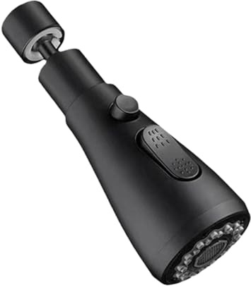 perfk Prolunga per rubinetto girevole a 360° Attacco per spruzzatore per rubinetto per lavello Testa per spruzzatore per rubinetto da cucina per lavaggio WC, nero