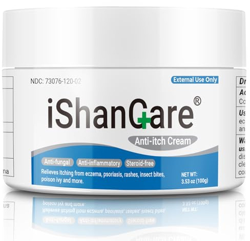 Anti Itch Cream Extra Strength, Oatmeal Soothing Skin Itch Relief Ointment for Rash, Dermatitis, Eczema, Psoriasis, Hives, Sun, Bug&Mosquito Bites, Poison Ivy, Large Can 3.5 oz