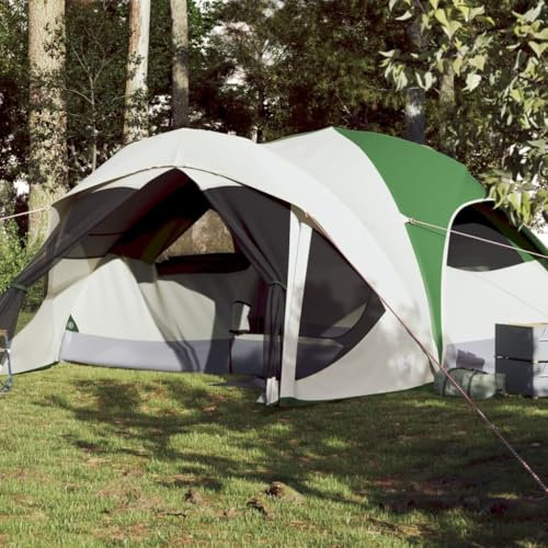 Tino Tech Tienda de campaña familiar para 6 personas, para exteriores, resistente al viento, grande, para festivales, para familia, trekking, para exteriores, 455 x 370 x 185 cm, poliéster verde