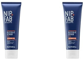 Nip + Fab Glycolic Acid Fix Face Scrub Extreme | Gesichtspeeling mit Salicylsäure Aloe Vera | Porenreinigung | 75 ml (Packung mit 2)