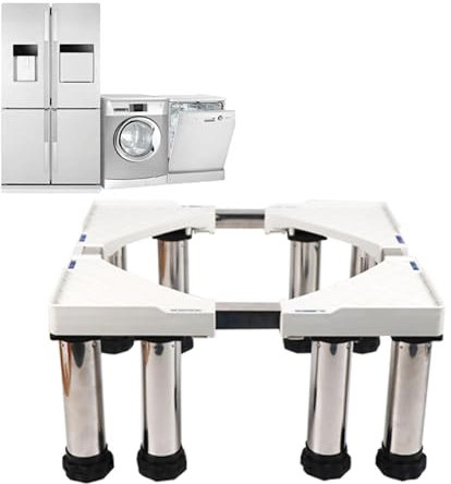 Waschmaschinensockel, weiß, 28 Zoll breit, universell belastbar, 880 lb/400 kg, Waschmaschinensockel, Trocknersockel, Plattform, strapazierfähig, höhenverstellbar, grau, 4 Fuß-10 cm (weiß, 8 Fuß 20 cm