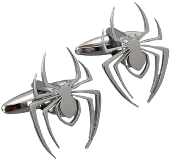 Hemd-Manschettenknöpfe, elegantes Design, Spider-Manschettenknöpfe für Herren, Farbe Silber, S, Metall, Keine