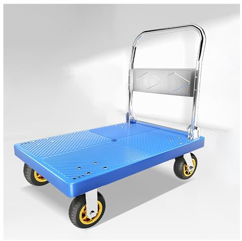 FFYUTING Carrello Mobile in plastica, Carrello a Spinta per Camion con Piattaforma, Carrello Mobile con pianale Silenzioso, Carrello a Spinta per utilità, Carrello a pianale con 4 Ruote in Gomma