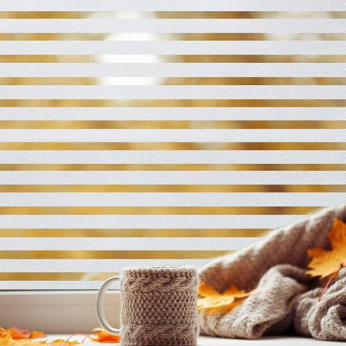 Privacy Window Film No Glue Window Cling Static Cling Glass Door Film Strips Frosted Sliding Window Covering Stickers Tints for Home Office,23.6 inches by 78.7 inches