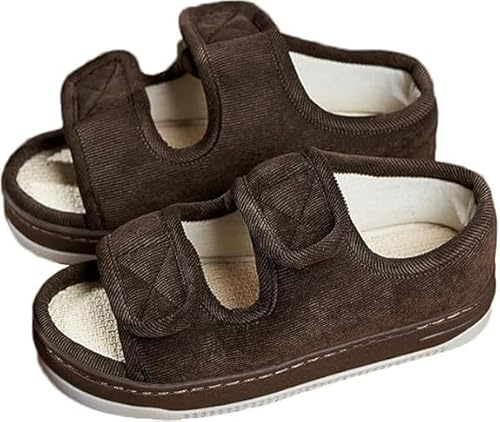 Unisexe Chaussons Extra-Larges pour Diabétiques Chaussures Chirurgicales Orthopédiques Respirants Sandales à Bout Ouvert Réglables Chaussons Antidérapantes Eté pour Pieds Gonflés Arthrite Oedème