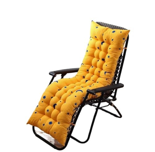 Recliner Cushion for Deckchair, Soft Rocking Chair Pad, Long Garden Bench Cushion, Multi-Size Lounger Cushion (Yellow, 53x170cm, 1 Piece)