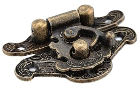 Antiker Messing-Haspenriegel, 5 Stück, Vintage-Schrankriegel aus Bronze for Schmuckschatulle, Holzkoffer und dekorative Möbelbeschläge(49 * 38mm)