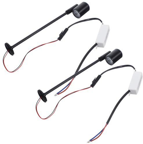 jojofuny 2stücke Led Display Light Warmweiß Metall-gehäuse Vitrinenstrahler Für Schrank Schmuckbeleuchtung Schwarz Stabiles Metallgehäuse Hohe Spannung Geeignet Für Ausstellungen Und Ladenb