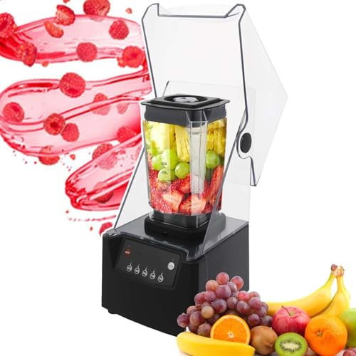 HCAUYNN Blender éLectrique Professionnel 2 L, 17 000 TR/Min, Insonorisé, avec Capot Et BoîTier Insonorisé, pour La PréParation De Smoothies.