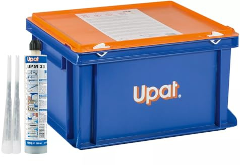Upat Injektionsmörtel BOX UPM 33-300 HWK - Handwerkerkoffer mit 20x 300ml Kartuschen & 40x Statikmischer - Professionelle Verankerung
