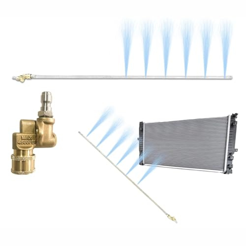 Hanured® Lancia per la pulizia del radiatore dell'auto, 100cm, 6 ugelli, con adattatore girevole a 180°, per auto e camion, Strumento per la pulizia delle grondaie